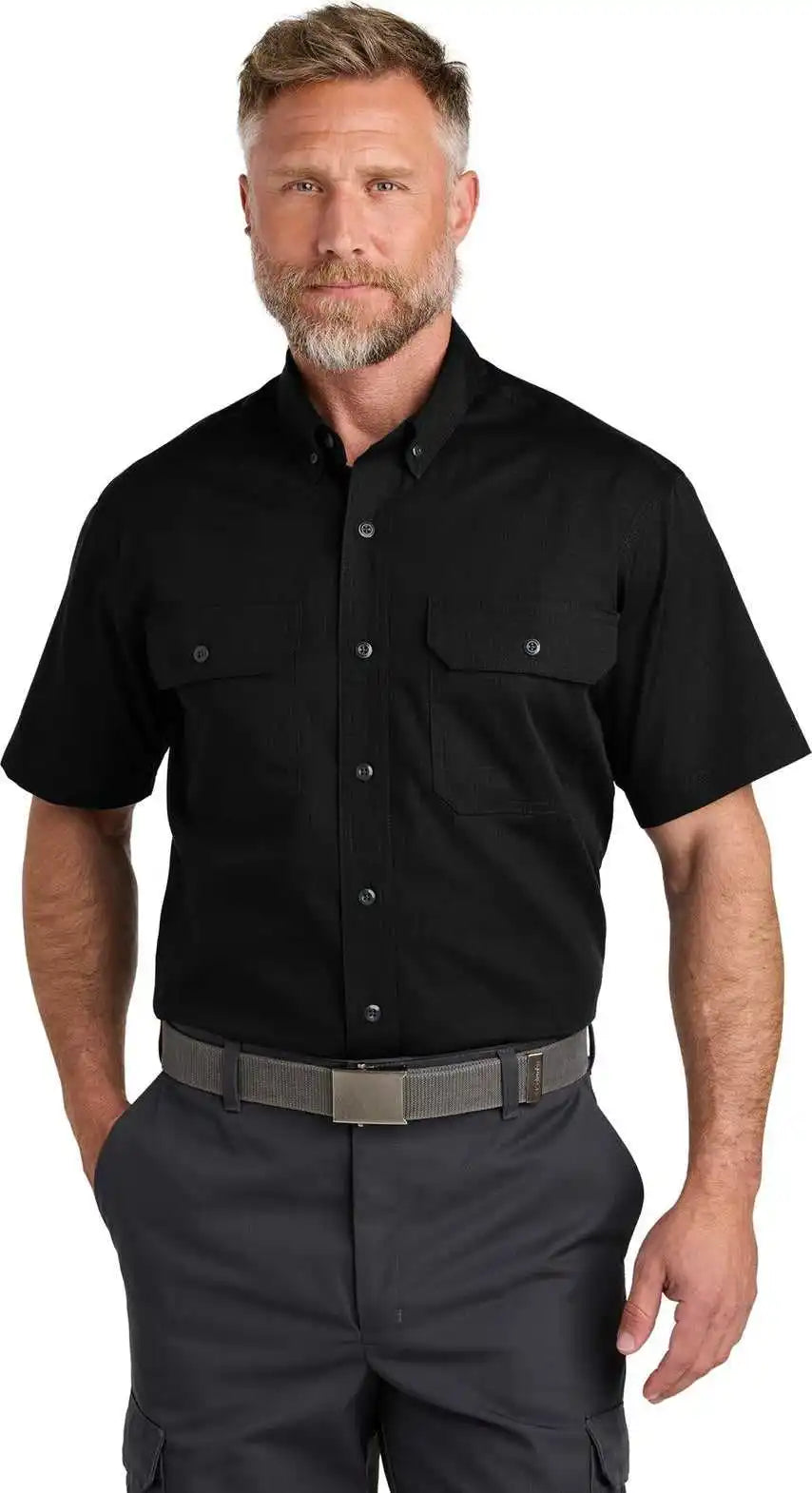 Cornerstone Csw175 Short Sleeve Select Ripstop Shirt - Black