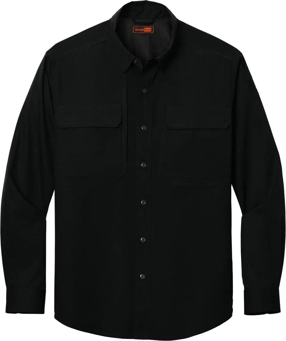 Cornerstone Csw176 Long Sleeve Select Tactical Shirt - Black