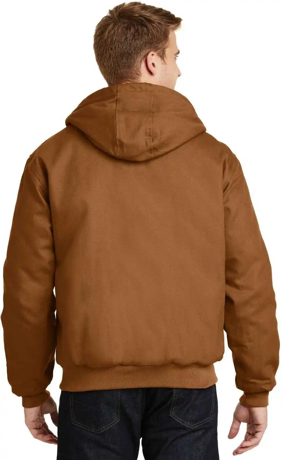 Cornerstone J763h Duck Cloth Hooded Work Jacket Brown