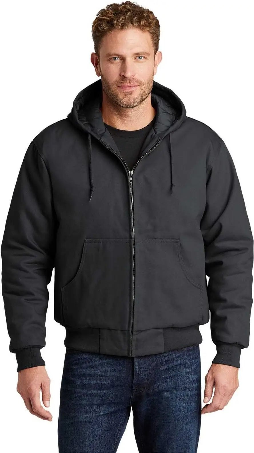 Cornerstone J763h Duck Cloth Hooded Work Jacket - Charcoal