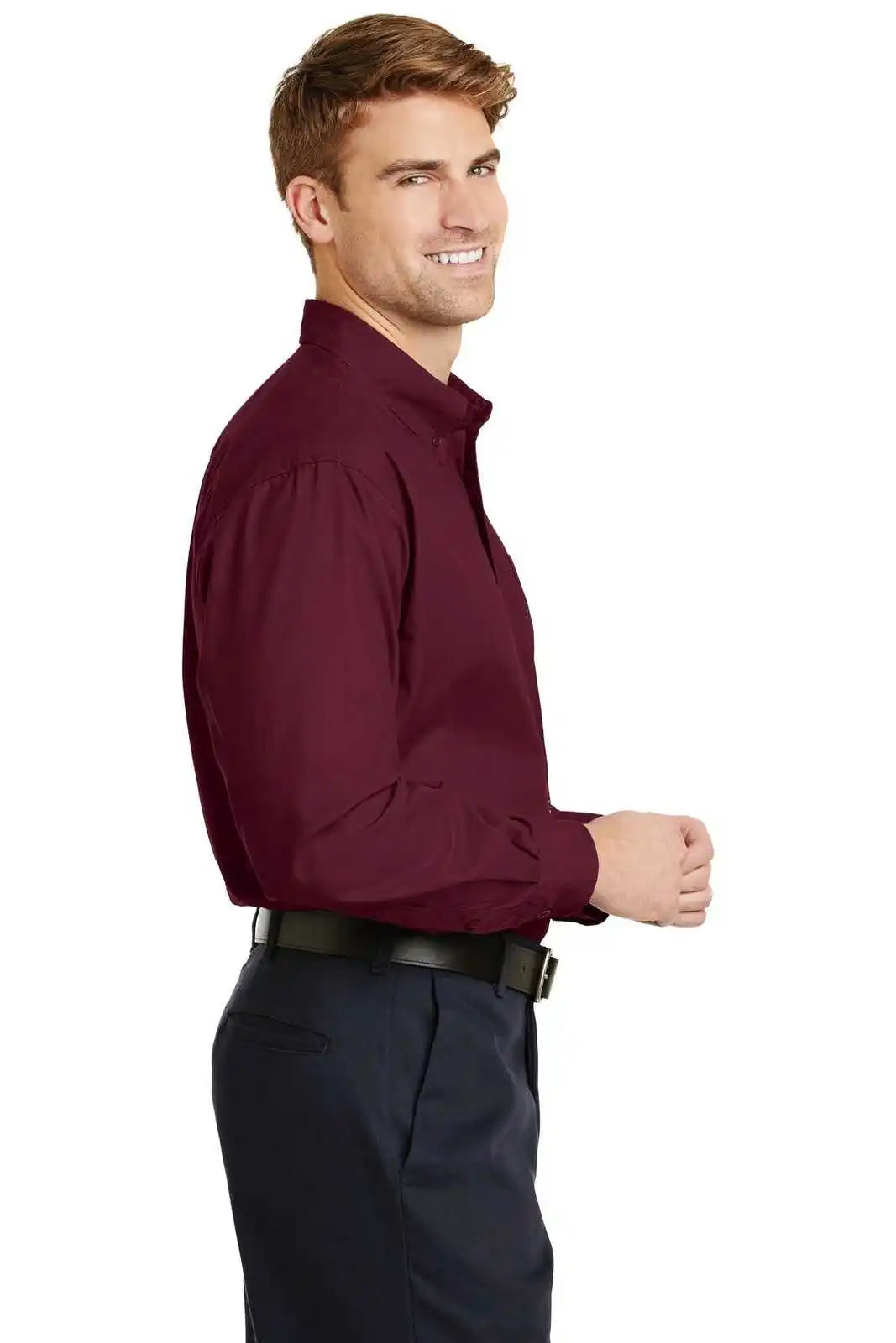 Cornerstone Sp17 Long Sleeve Superpro Twill Shirt - Burgundy
