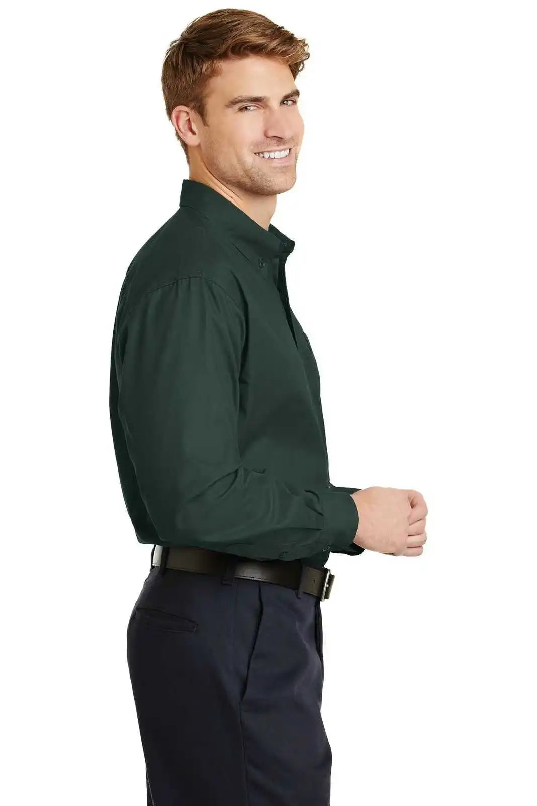 Cornerstone Sp17 Long Sleeve Superpro Twill Shirt - Dark Green