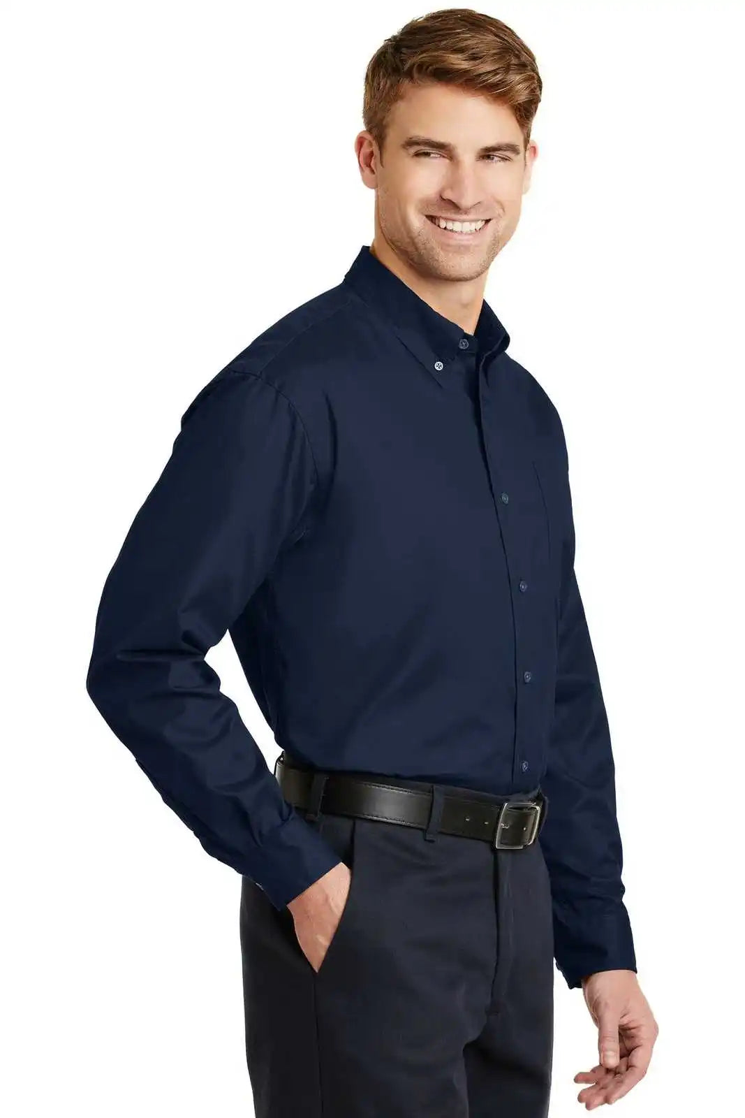 Cornerstone Sp17 Long Sleeve Superpro Twill Shirt - Navy