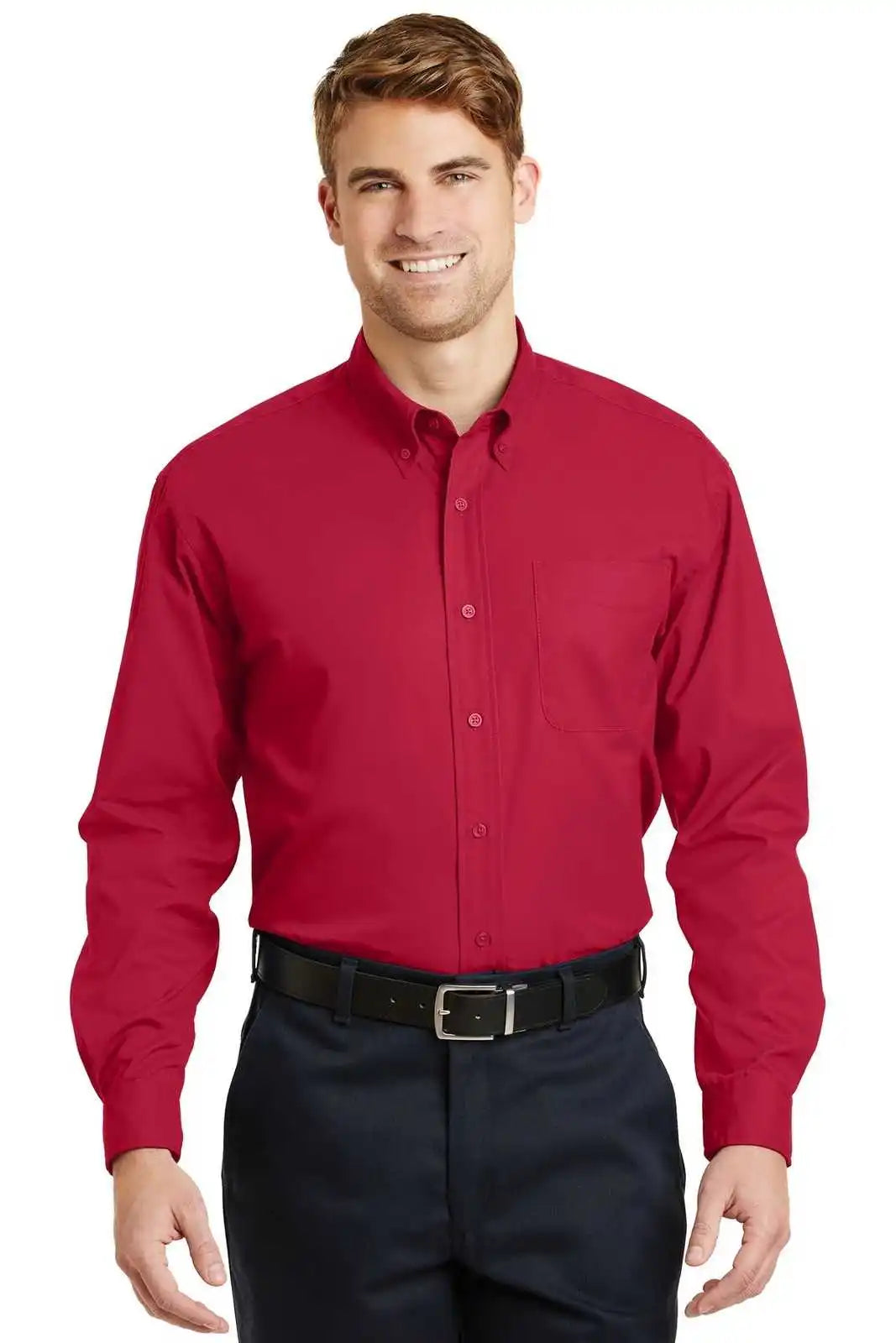 Cornerstone Sp17 Long Sleeve Superpro Twill Shirt - Red
