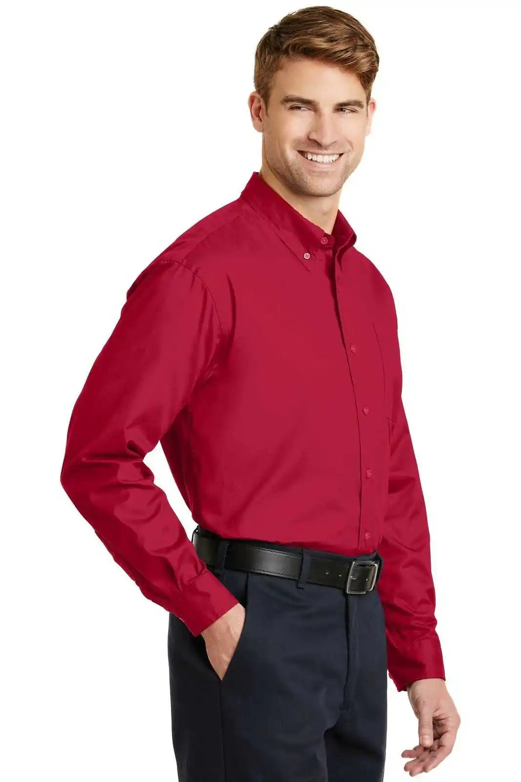 Cornerstone Sp17 Long Sleeve Superpro Twill Shirt - Red