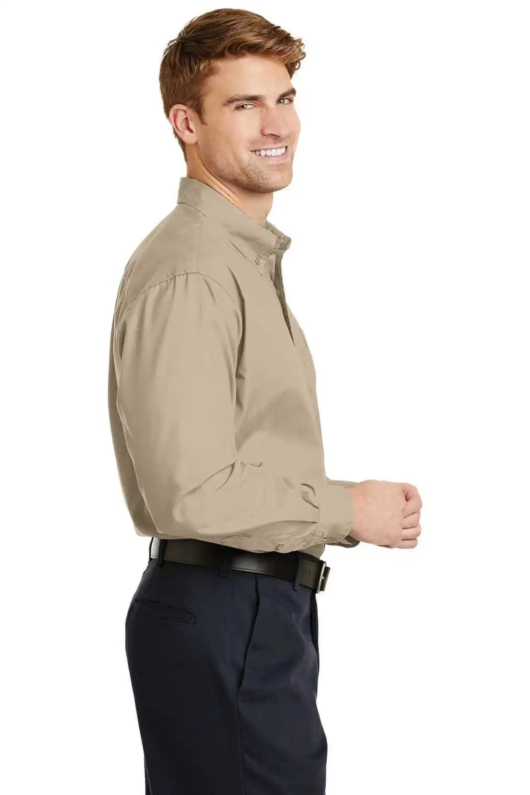 Cornerstone Sp17 Long Sleeve Superpro Twill Shirt - Stone