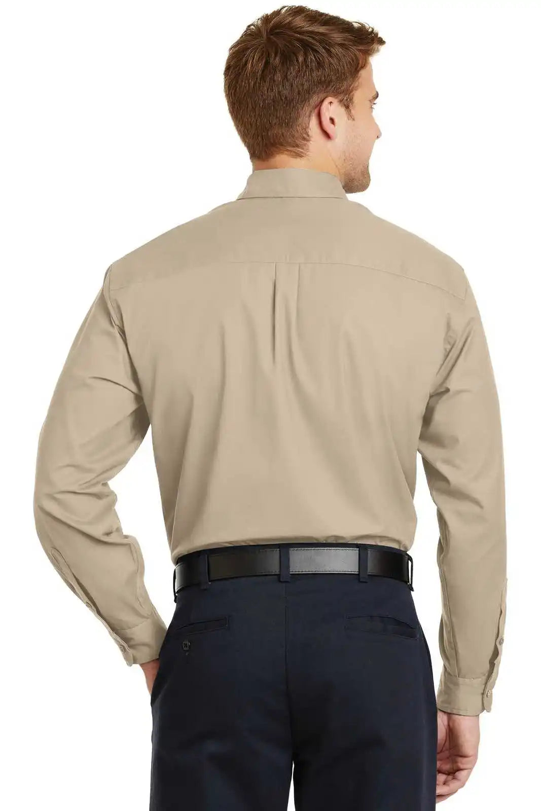 Cornerstone Sp17 Long Sleeve Superpro Twill Shirt - Stone