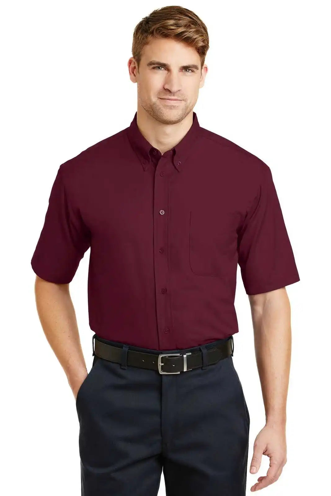 Cornerstone Sp18 Short Sleeve Superpro Twill Shirt - Burgundy