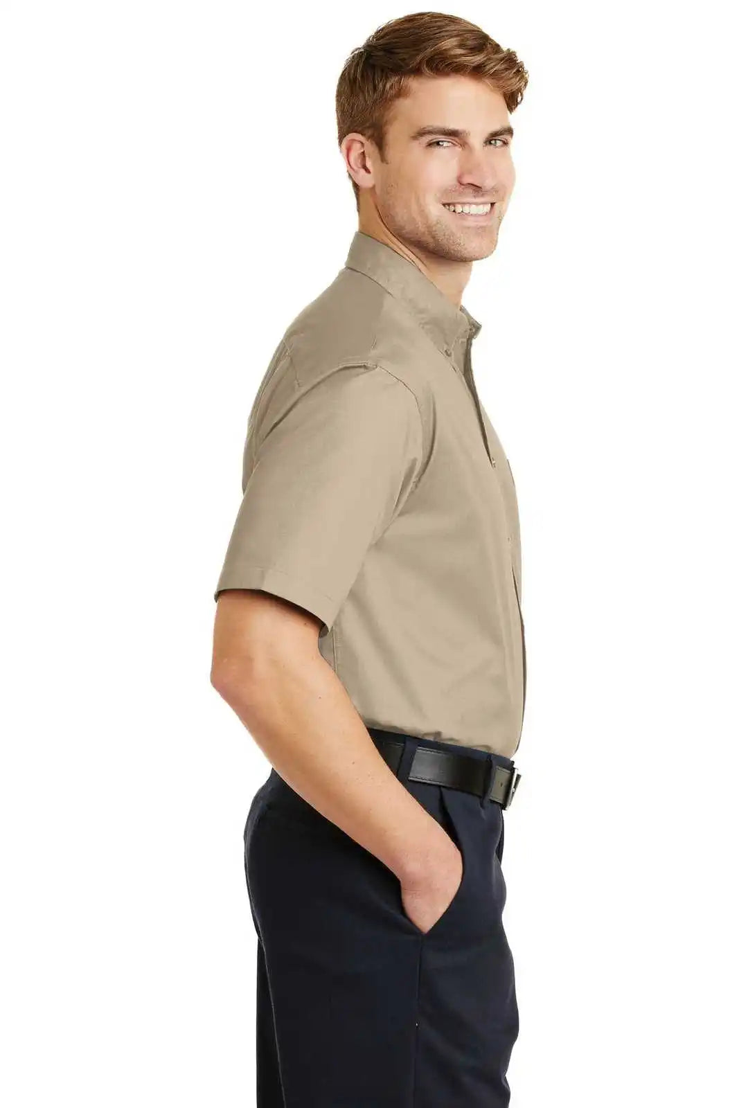 Cornerstone Sp18 Short Sleeve Superpro Twill Shirt - Stone