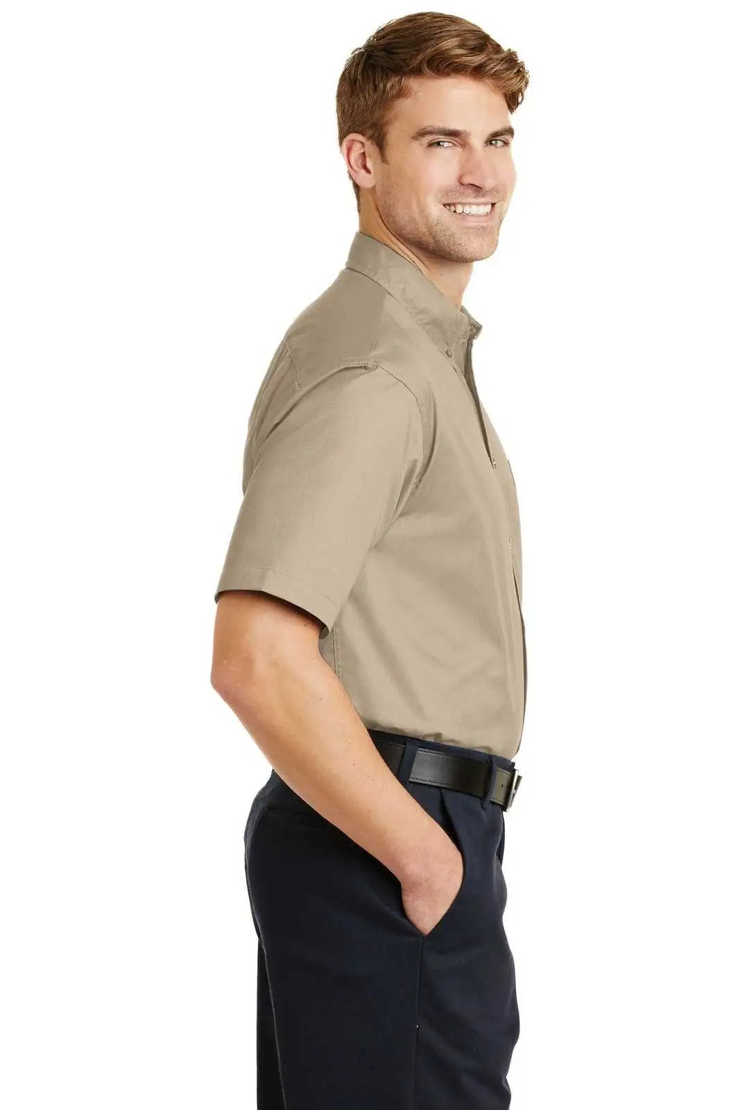 Cornerstone Sp18 Short Sleeve Superpro Twill Shirt - Stone