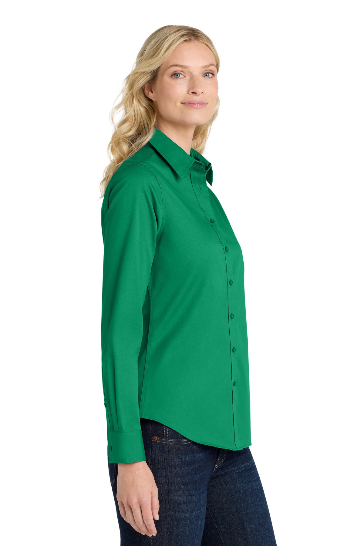 Court Green Port Authority Women's Long Sleeve Easy Care Shirt. L608
