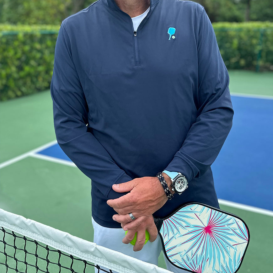 Court Performance Quarter Zip Pullover in Navy