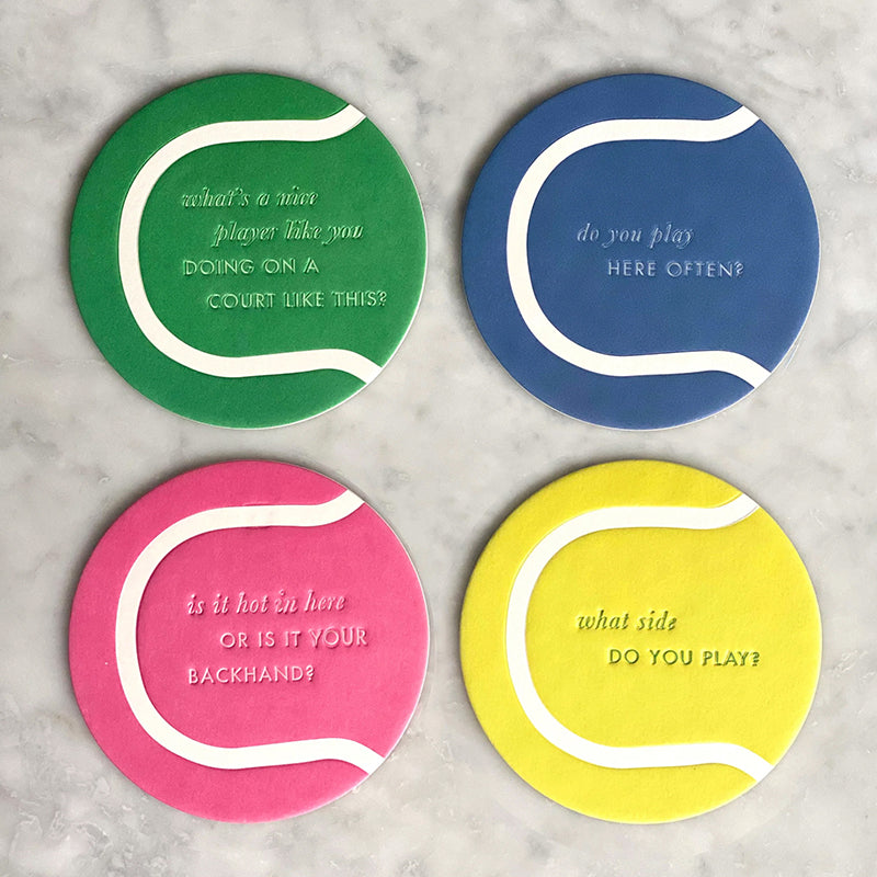 Courtgirl Doubles Partner Pick-up Line Coasters (4x) - Multi / Os