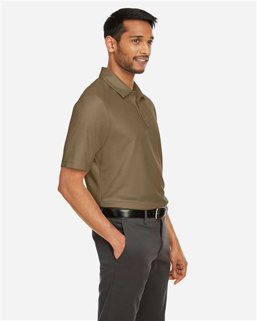 Left View of Coyote Brown Men's Fusion ChromaSoft™ Pique Polo - CE112