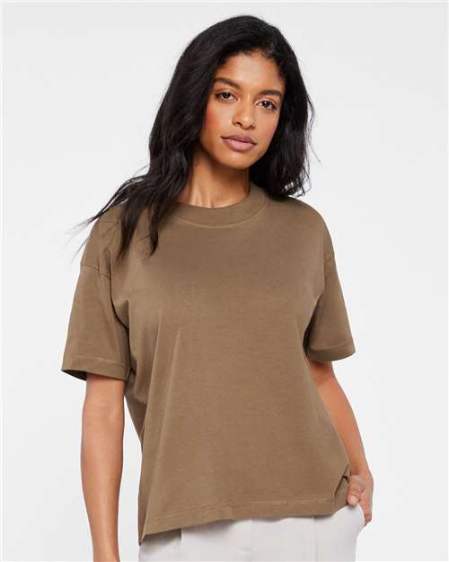 Front View of Coyote Brown Relaxed Crew Tee - 3520