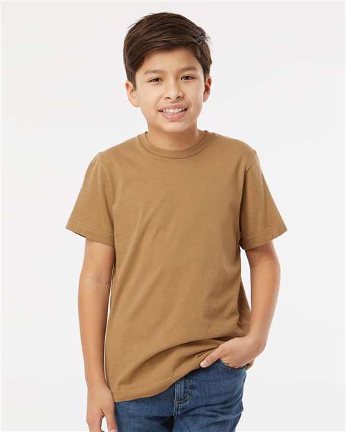 Coyote Brown Youth Fine Jersey Tee - 6101