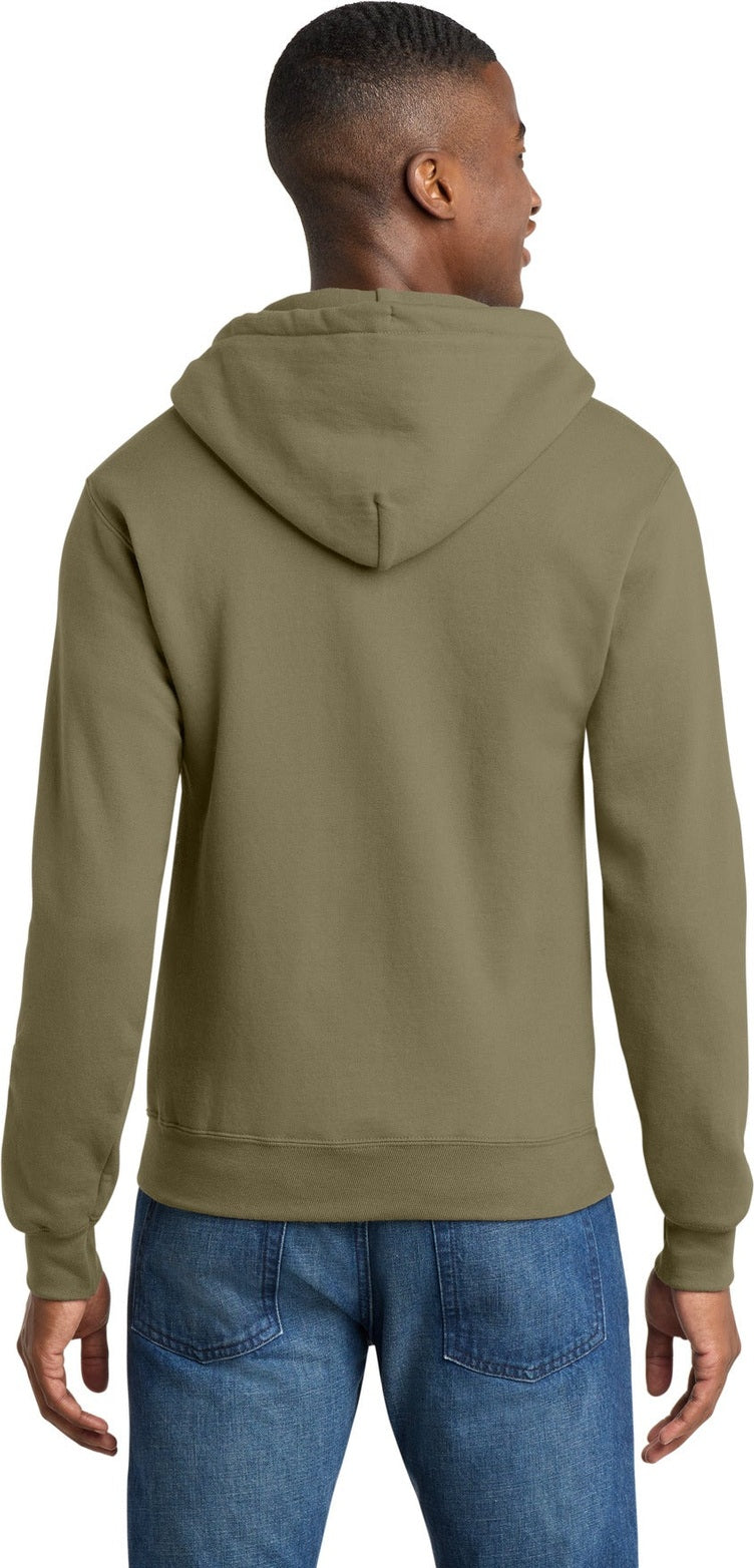 CoyoteBrn Port & Co Core Fleece Full-Zip Hooded Sweatshirt. PC78ZH