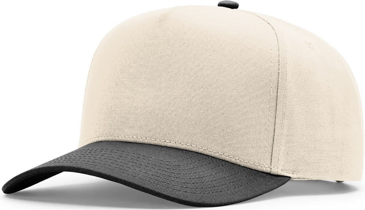 Cream/Black Full Fabric Five Panel Champ