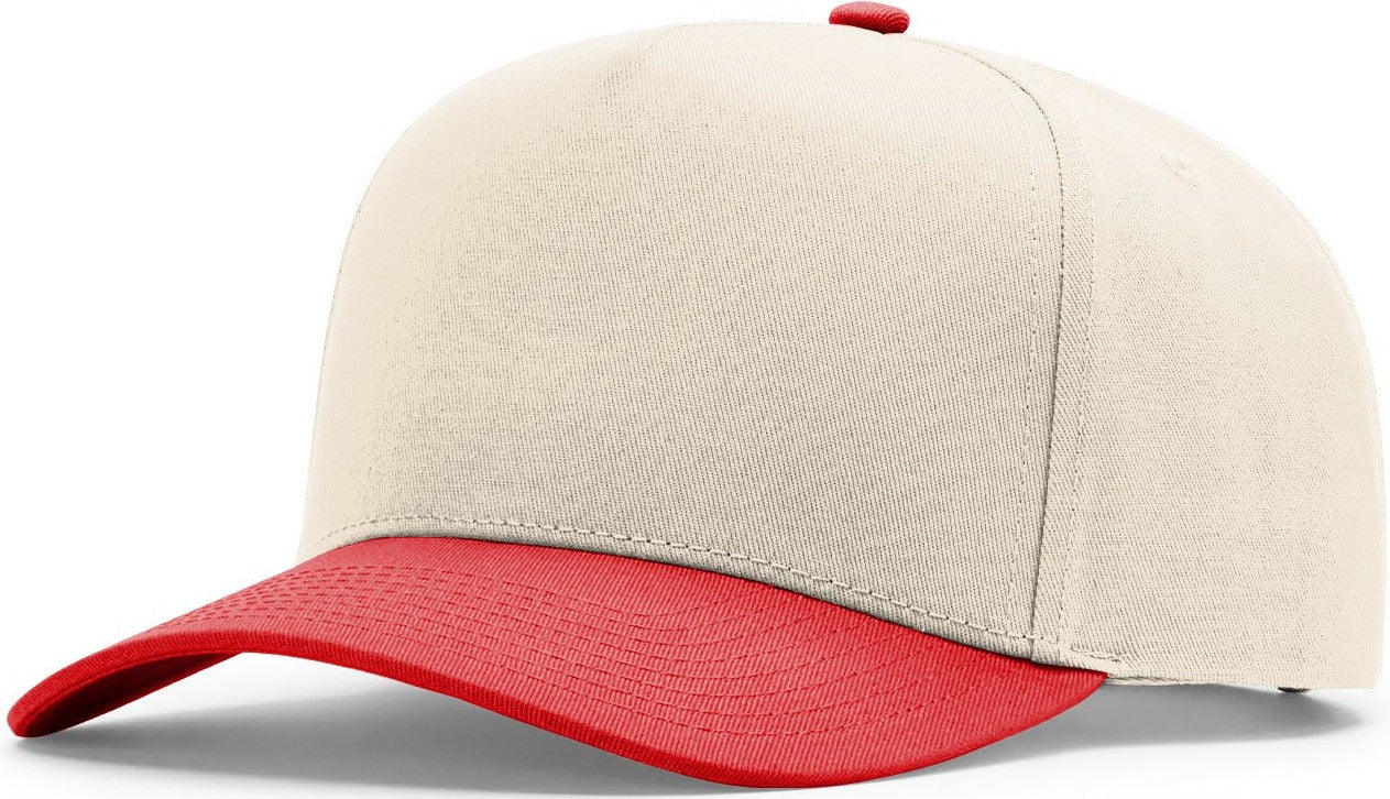 Cream/Red Full Fabric Five Panel Champ