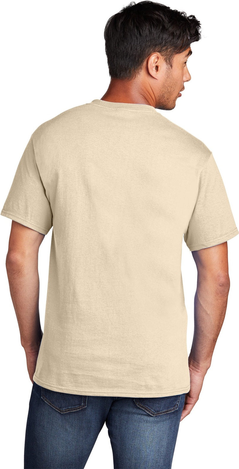 Creme Port & Co Core Cotton Tee. PC54