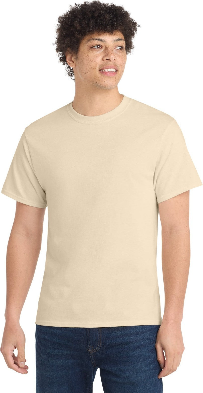 Creme Port & Co Core Cotton Tee. PC54
