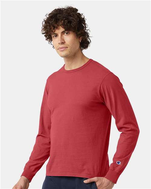 Crimson Garment-Dyed Long Sleeve T-Shirt - CD200