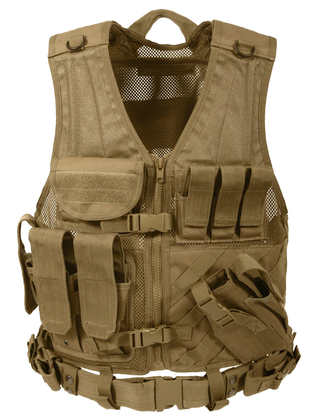 Cross Draw Molle Tactical Vest - Coyote Brown / Regular