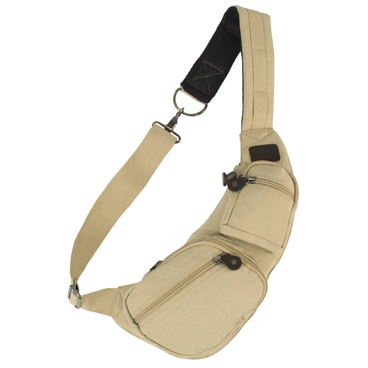 Crossbody Canvas Sling Bag - Khaki