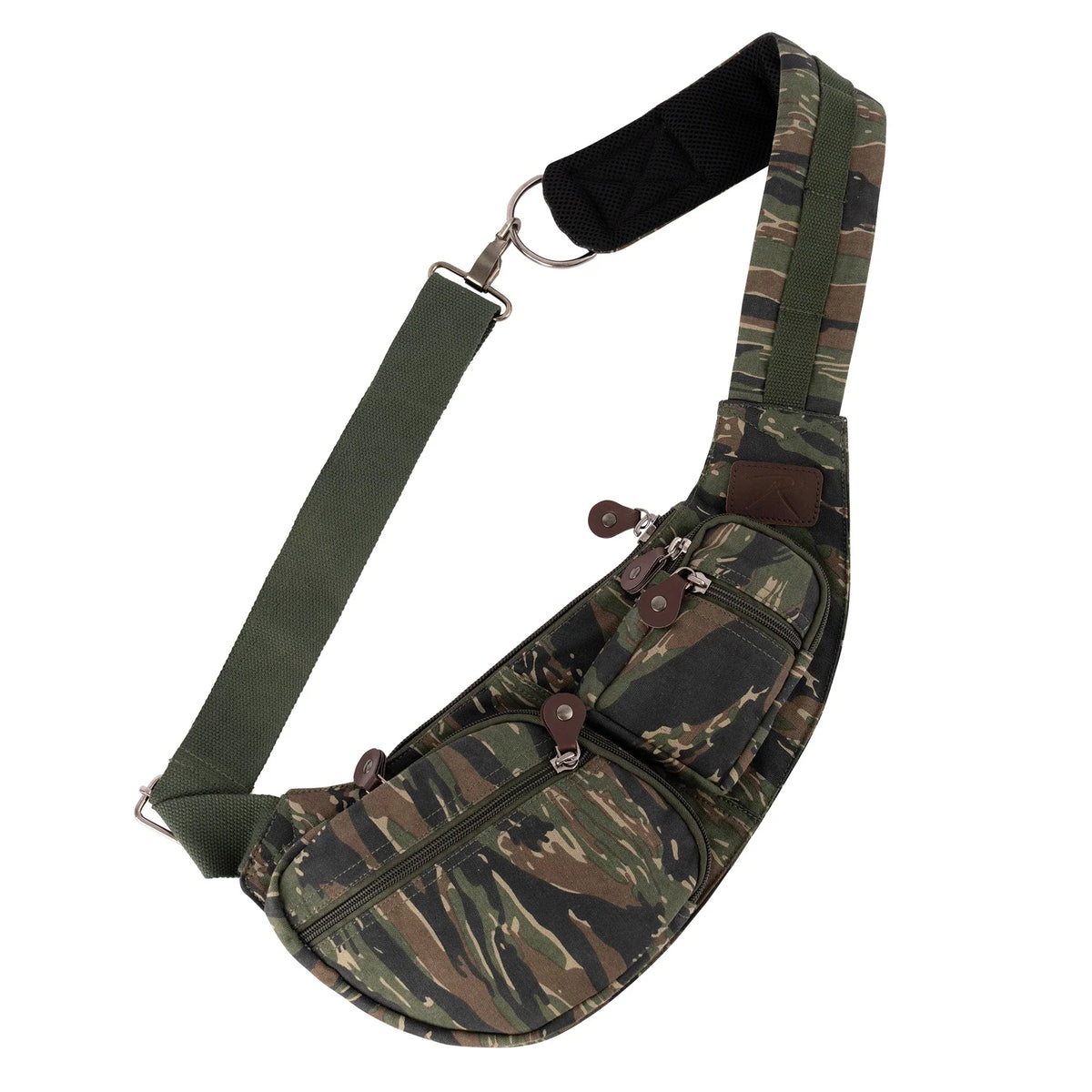 Crossbody Canvas Sling Bag - Tiger Stripe Camo