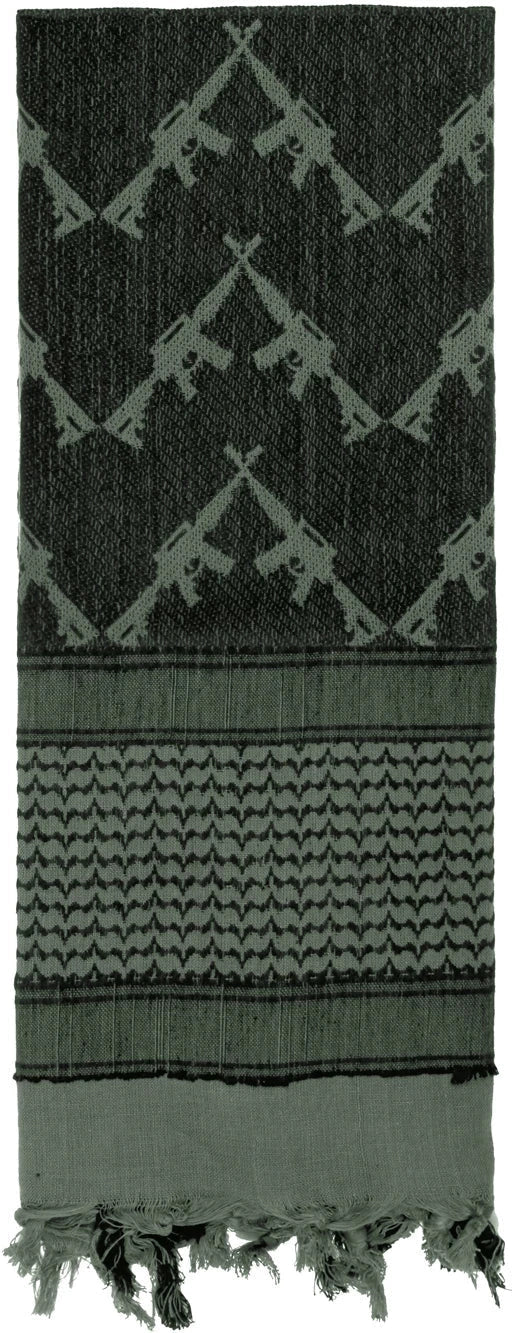 Crossed Rifles Shemagh Tactical Desert Keffiyeh Scarf - Foliage Green