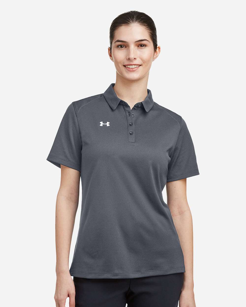 CS Grey Light Heather/ White Women's Tech™ Polo - 1370431 plain