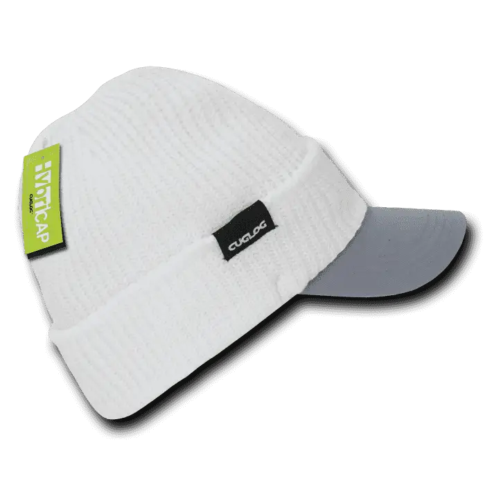 Cuglog C01 the Original Hybri Beanie with Visor - White Gray - one Size Fits Most