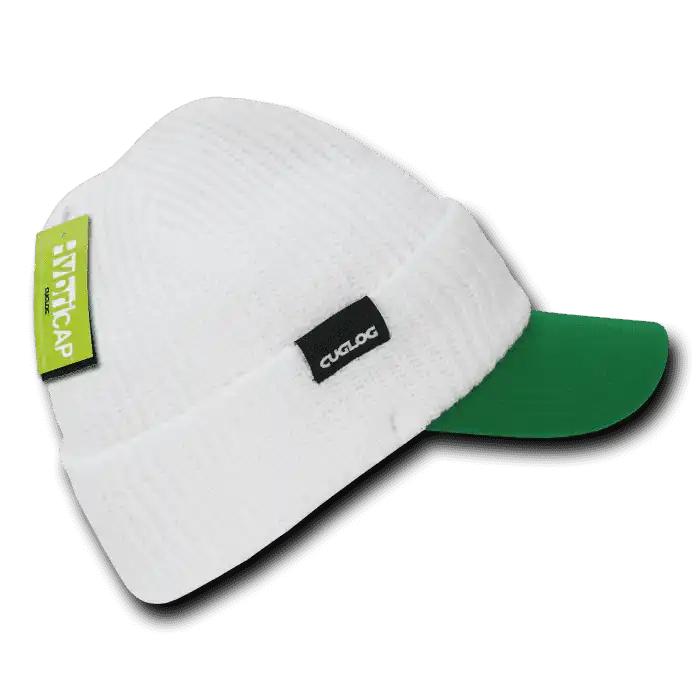 Cuglog C01 the Original Hybri Beanie with Visor - White Kelly - one Size Fits Most