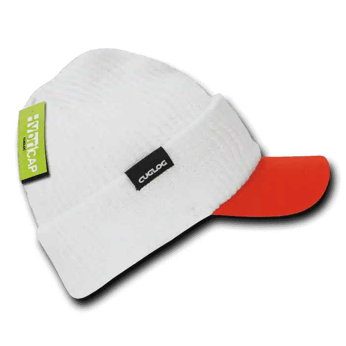 Cuglog C01 the Original Hybri Beanie with Visor - White Orange - one Size Fits Most