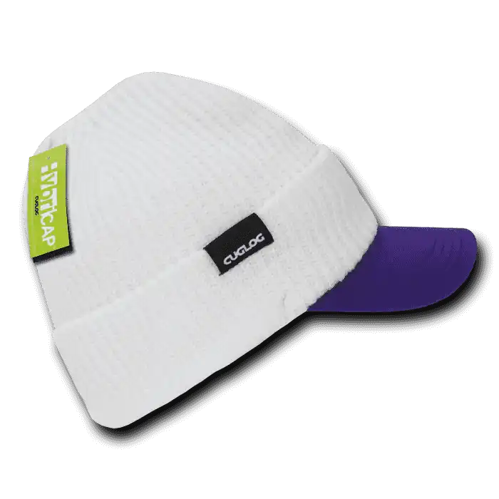 Cuglog C01 the Original Hybri Beanie with Visor - White Purple - one Size Fits Most