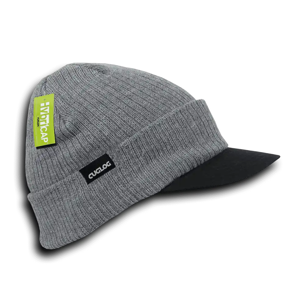 Cuglog C02 Hybri Beanie with Visor 2 - Heather Gray Black - one Size Fits Most