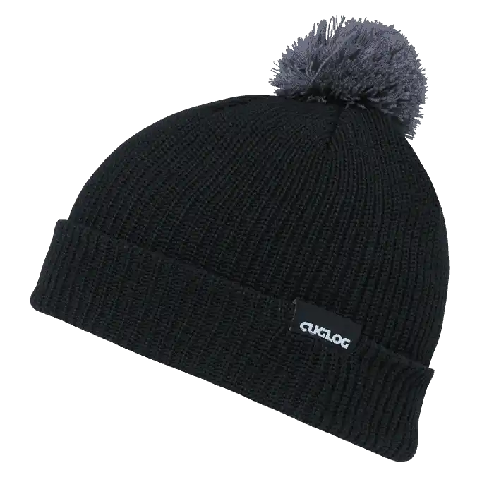 Cuglog K002 Everest Pom Beanie - Black Gray - one Size Fits Most