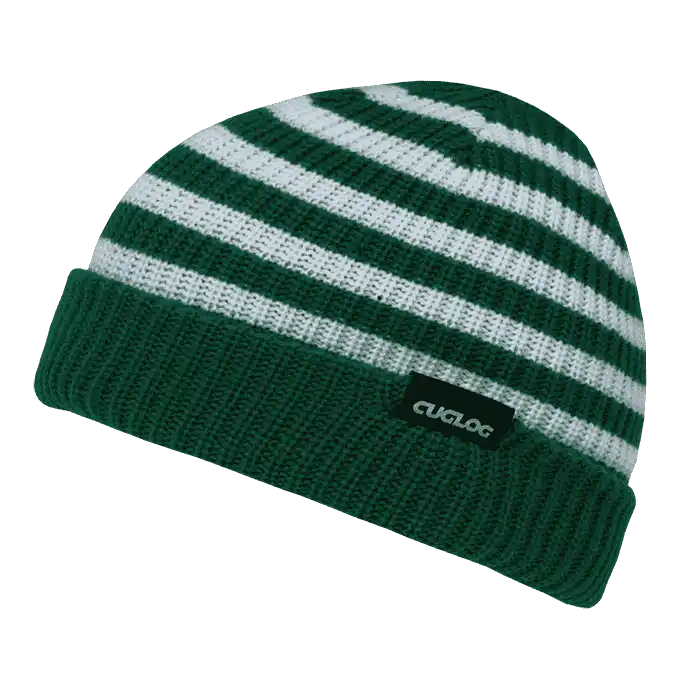 Cuglog K005 Kilimanjaro Striped Beanie - Emerald White - Green / one Size Fits Most