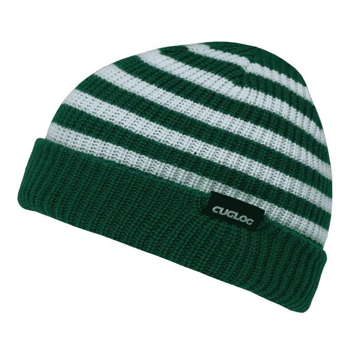 Cuglog K005 Kilimanjaro Striped Beanie - Emerald White - Green / one Size Fits Most
