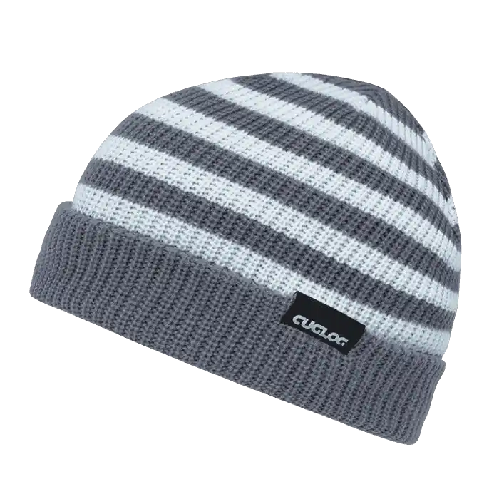 Cuglog K005 Kilimanjaro Striped Beanie - Gray White - one Size Fits Most