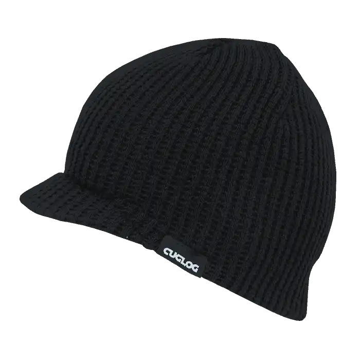 Cuglog K006 Mckinley Waffle Jeep Beanie with Visor - Black - one Size Fits Most