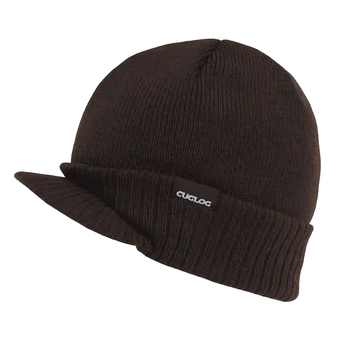 Cuglog K010 Ararat Heavy Weight Jeep Beanie with Visor - Brown - one Size Fits Most