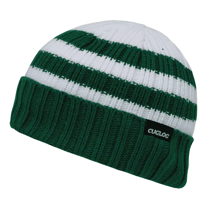 Cuglog K014 Shasta Striped Sweater Beanie - Emerald