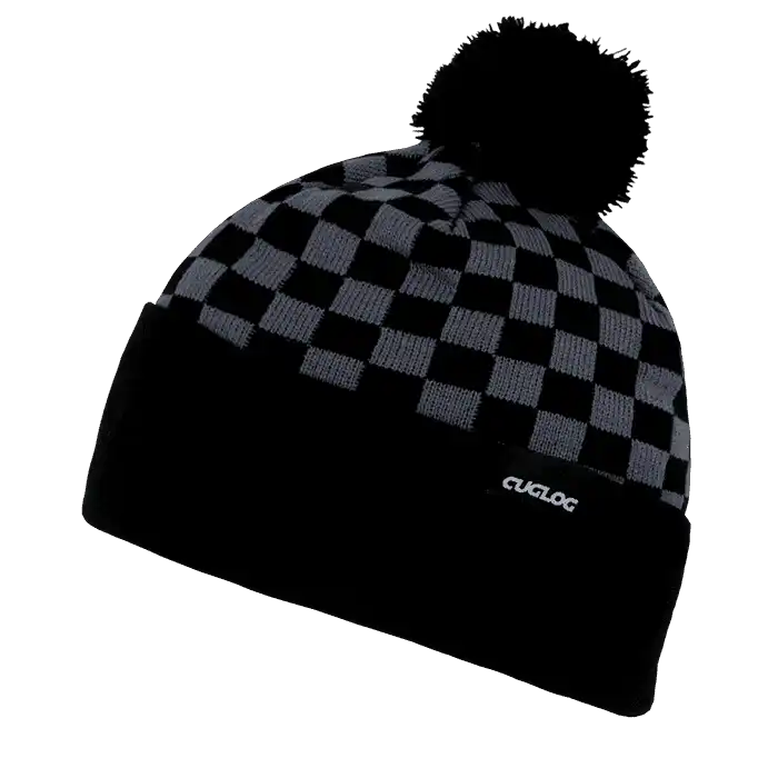 Cuglog K019 Changbai Checker Beanie - Gray Black - one Size Fits Most