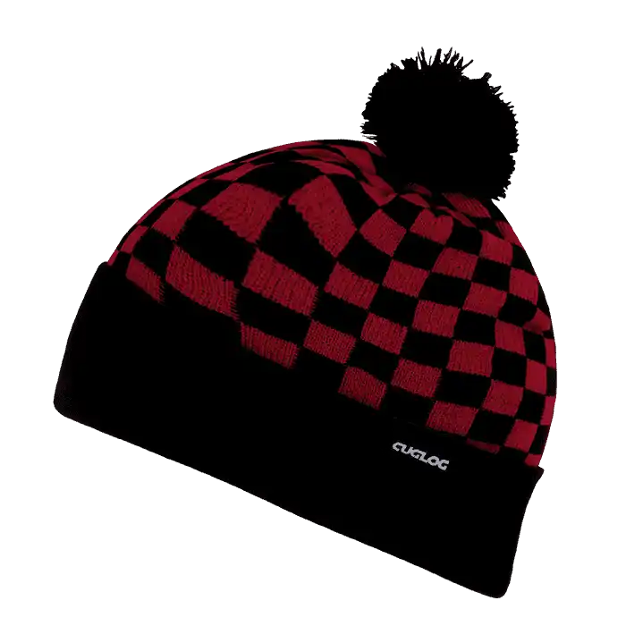 Cuglog K019 Changbai Checker Beanie - Red Black - one Size Fits Most