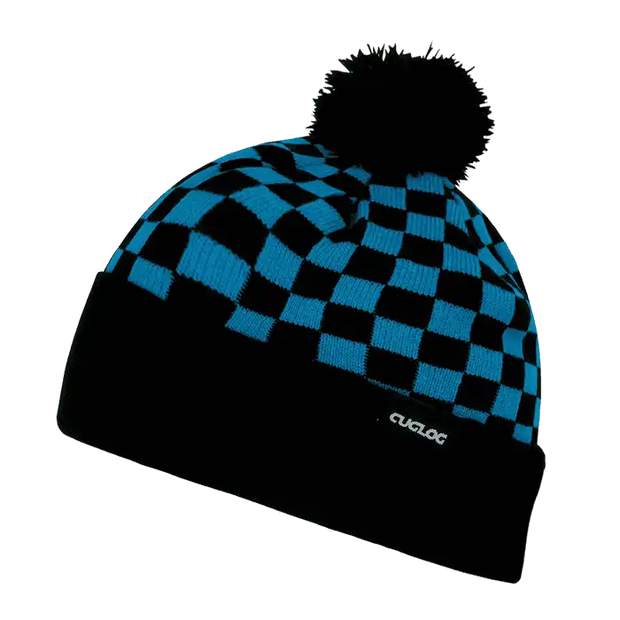 Cuglog K019 Changbai Checker Beanie - Teal Black - one Size Fits Most