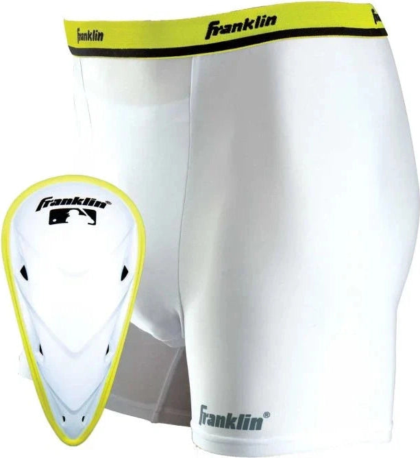 Franklin MLB Youth FlexPro Cup and Compression Shorts - White - HIT a Double - 1
