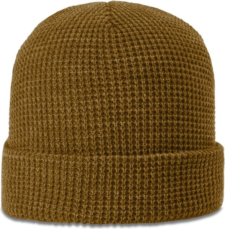 Curry Waffle Knit Beanie with Cuff
