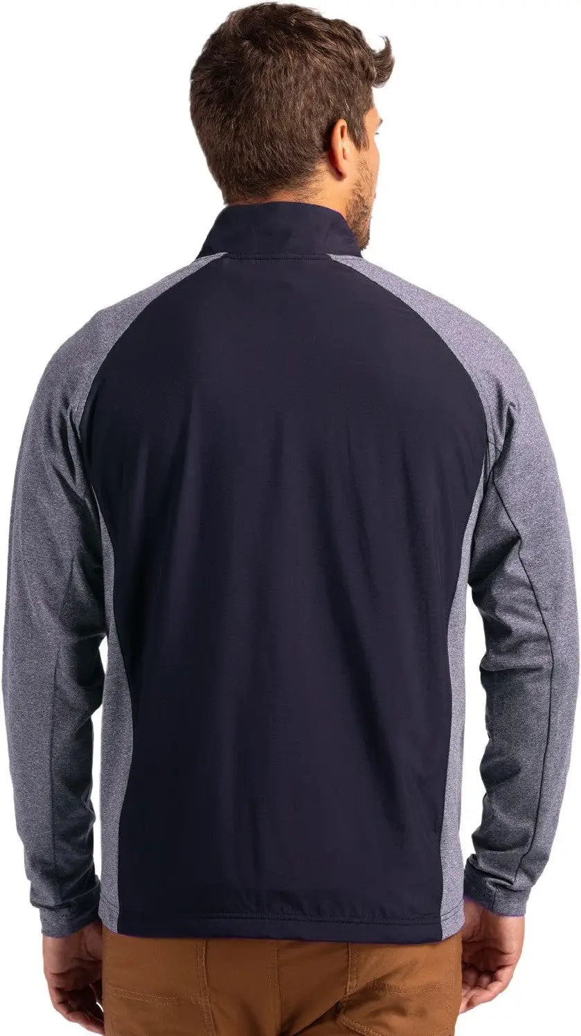 Cutter & Buck Bcc00032 Adapt Eco Knit Hybrid Recycled Mens Big Tall Full Zip Jacket - Navy Blue Heather