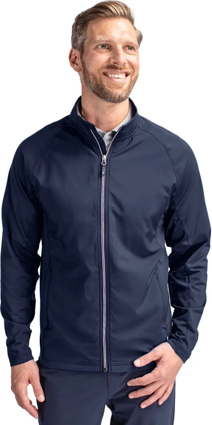 Cutter & Buck Bcc00032 Adapt Eco Knit Hybrid Recycled Mens Big Tall Full Zip Jacket - Navy Blue - Adult l